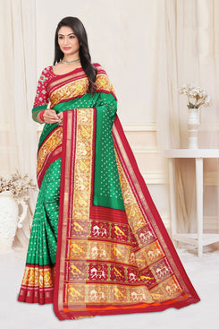 Fashion Max Foil Dot Printed Patola soft silk saree with Running Blouse .