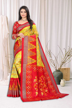 Fashion Max Fancy Patola Printed Silk Saree with Runnig Blouse .