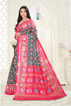 Fashion Max Soft Silk Patola Print Saree With Foil Print Border And Fancy Print Blouse .