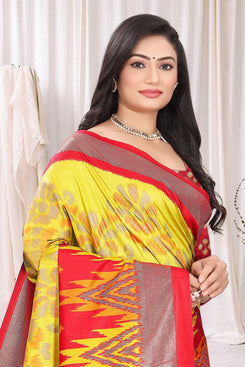 Fashion Max Fancy Patola Printed Silk Saree with Runnig Blouse .