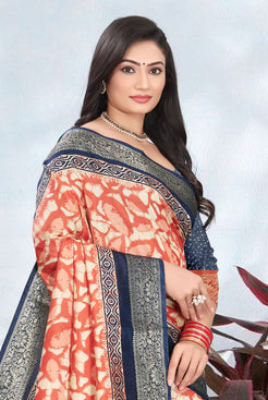 Fashion Max Foil Border Patola Printed Soft Silk Saree with Blouse Piece .