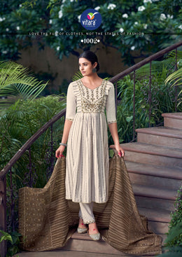 Vitara fashion launches exclusive designer kurti pent with dupatta