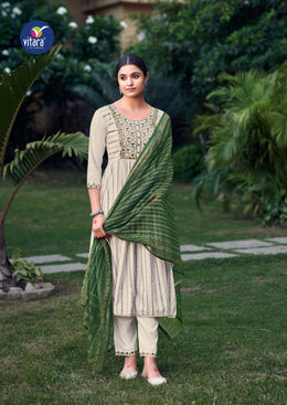 Vitara fashion launches exclusive designer kurti pent with dupatta