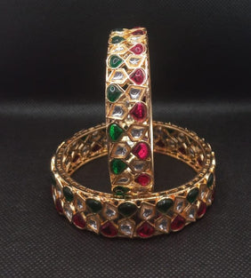 Rangoki Gold Plated Kundan Bangle For Women